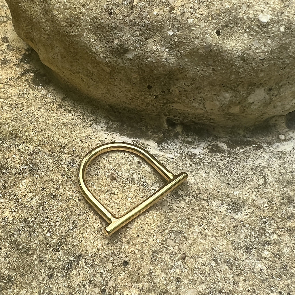 minimal bar ring gold