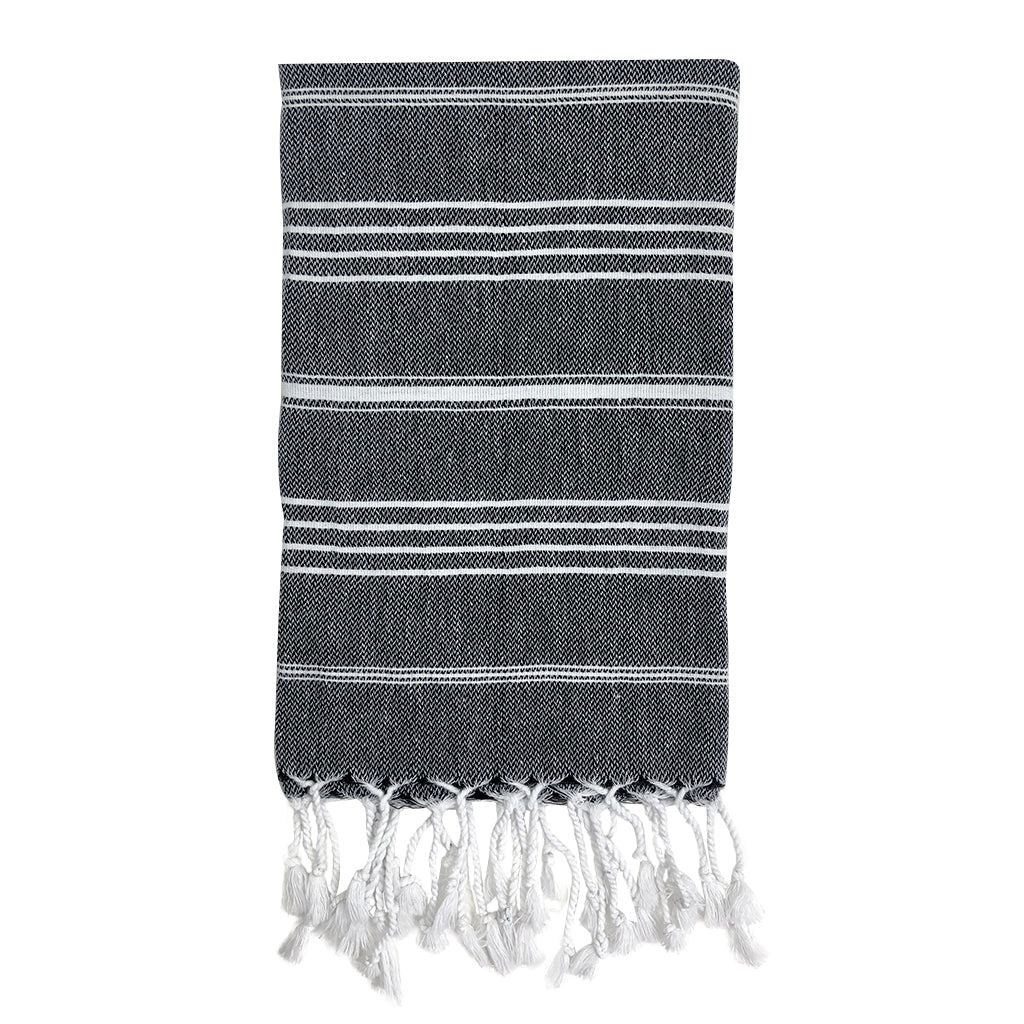 black stripe hand towel