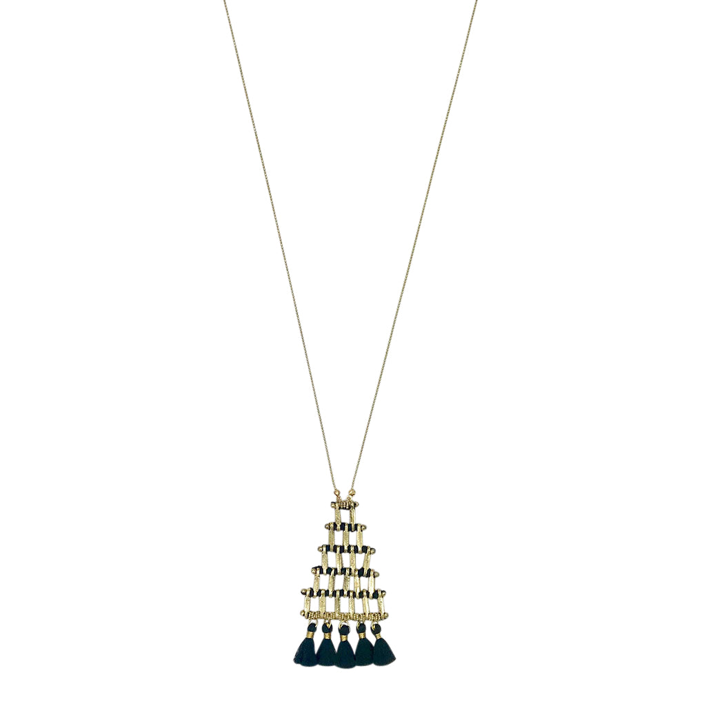 long gold pyramid necklace