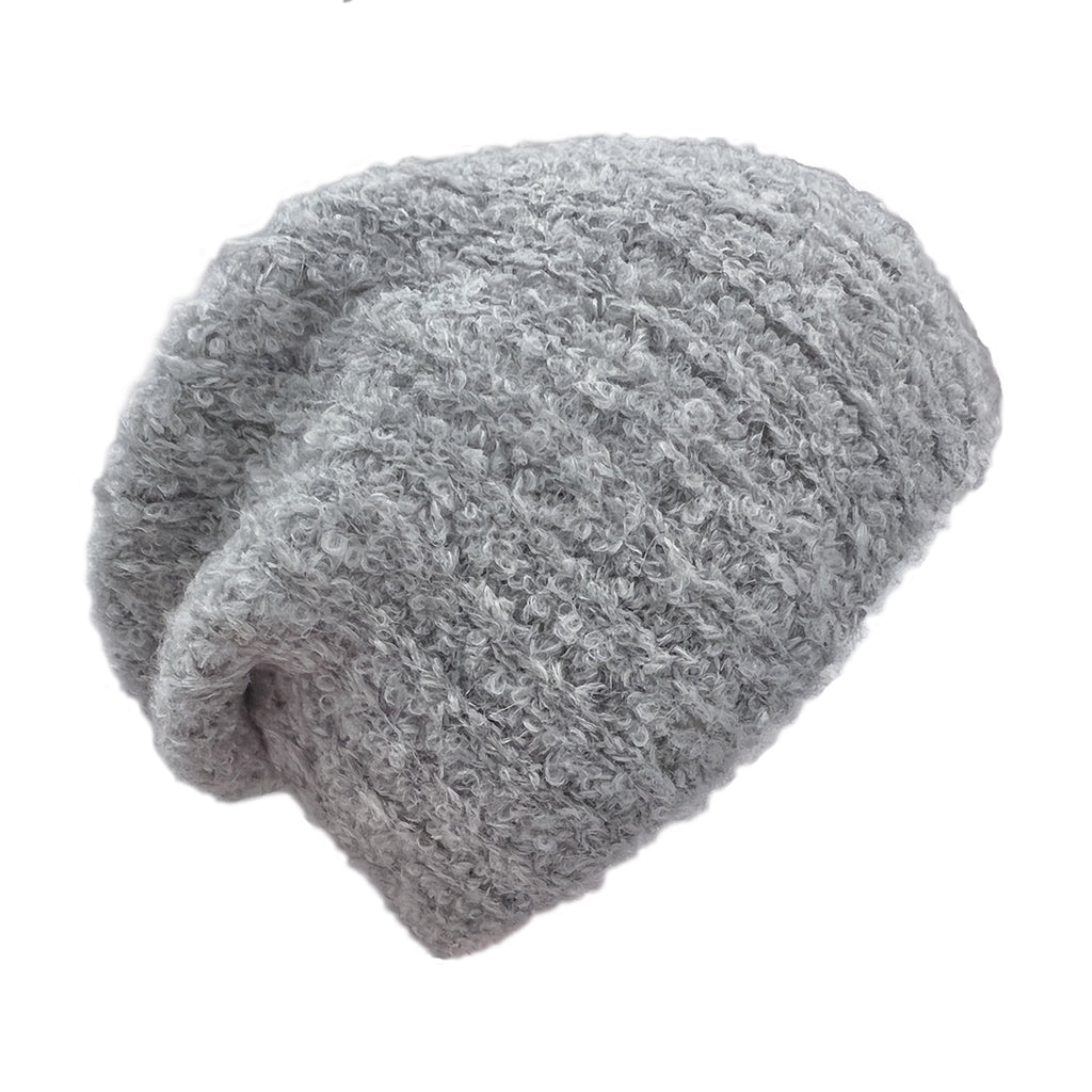 gray alpaca beanie hat