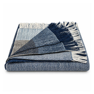 alpaca color block throw blue