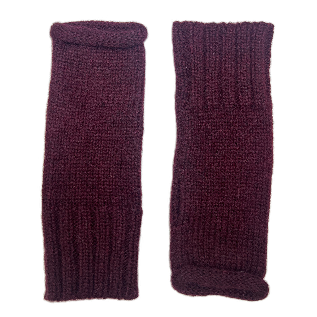 alpaca gloves wine red