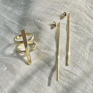 bar ring and bar earring