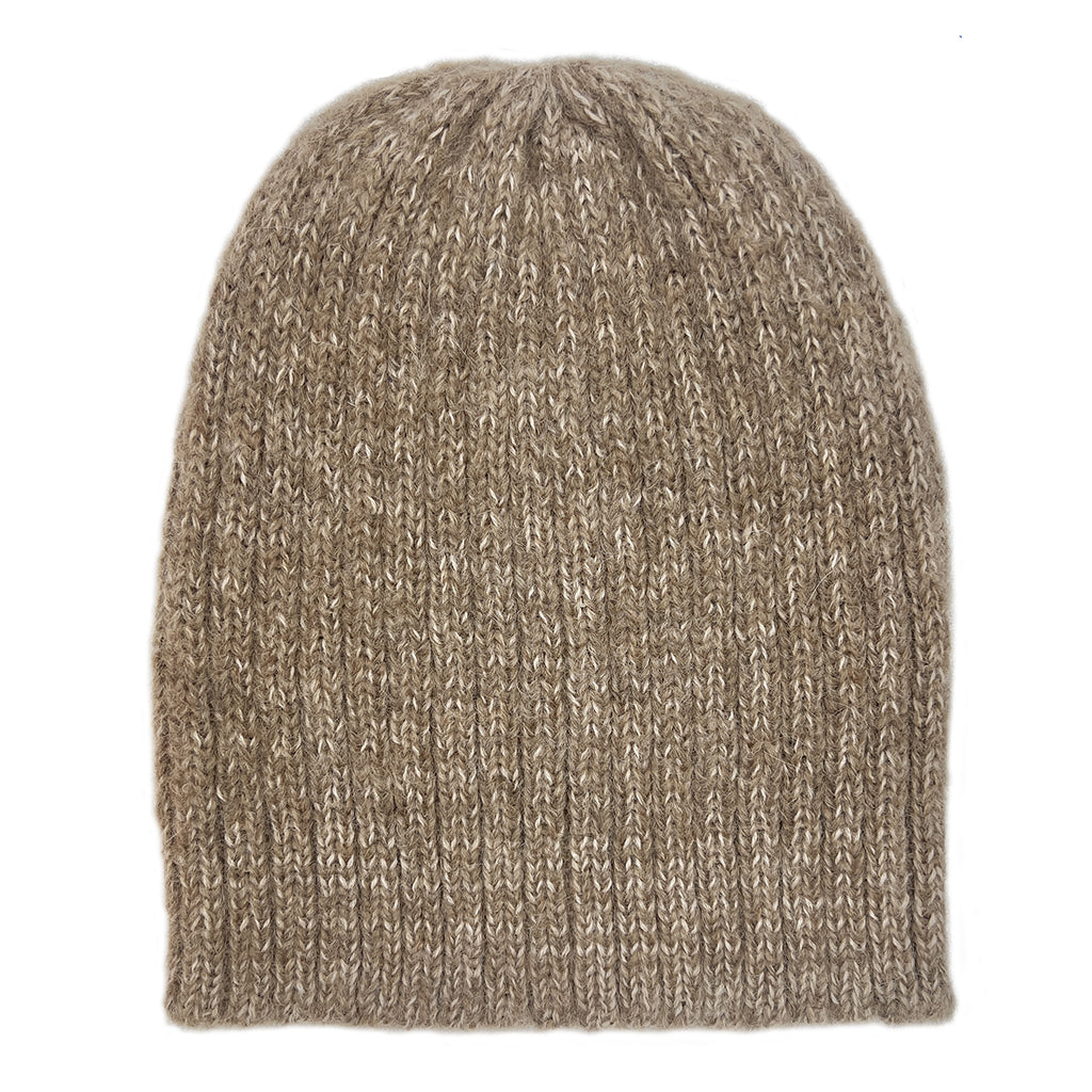 beige alpaca beanie hat