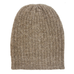 beige alpaca beanie hat