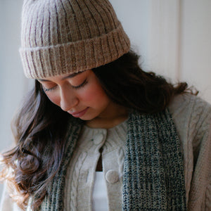  beige alpaca beanie knit