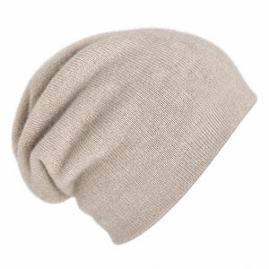 beige cashmere beanie