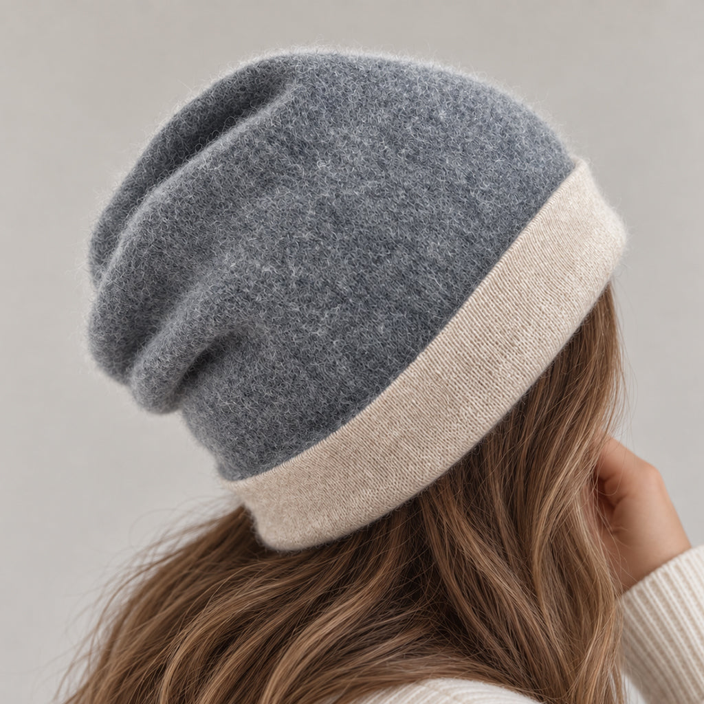 reversible cashmere beanie
