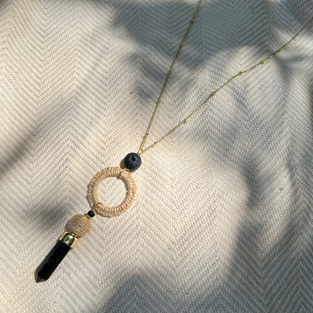 black agate necklace