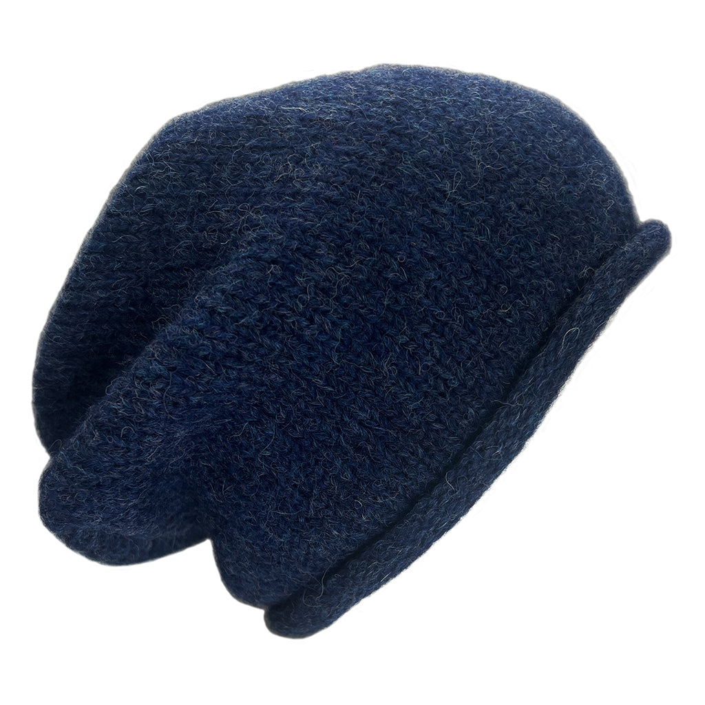 blue alpaca beanie hat
