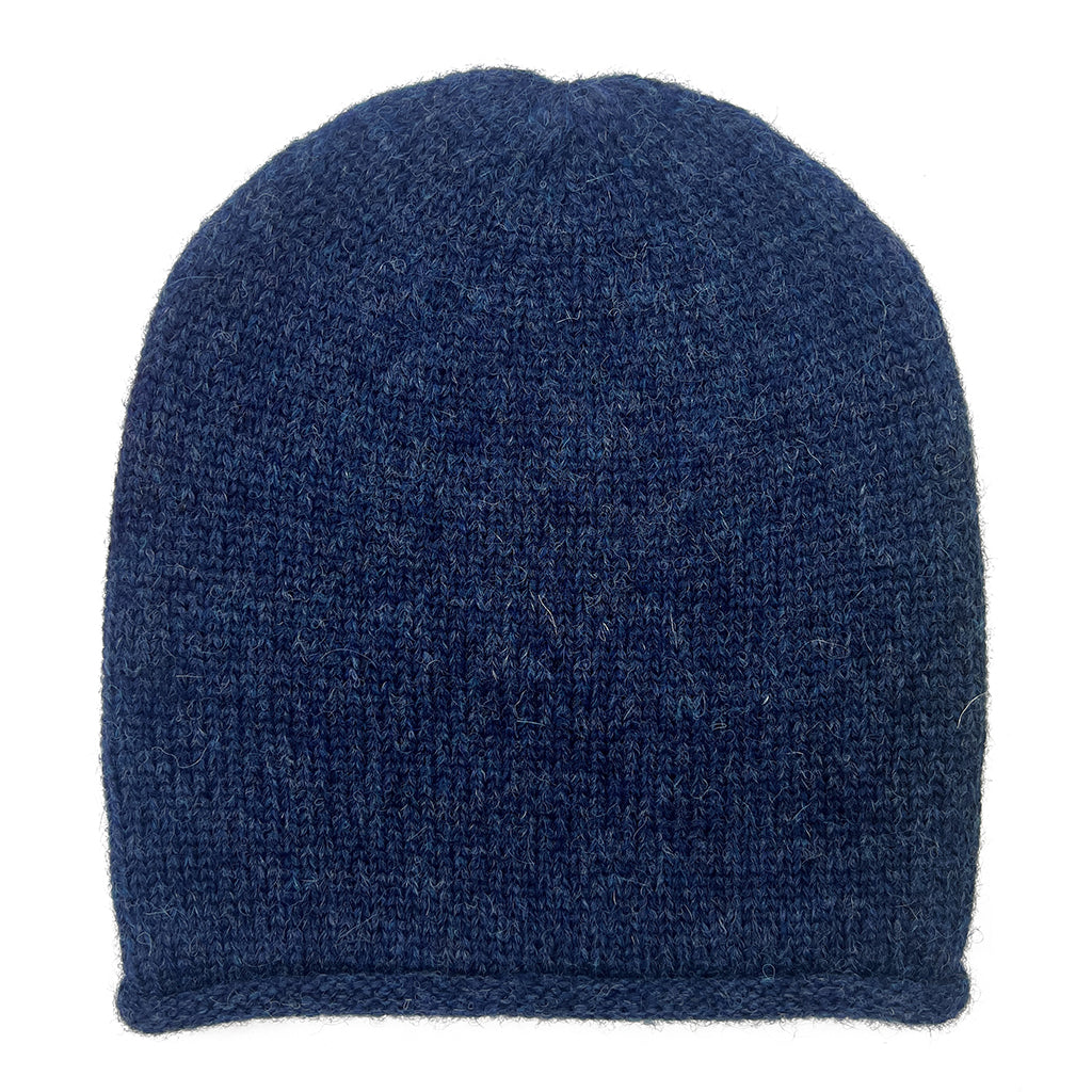 blue alpaca beanie hat