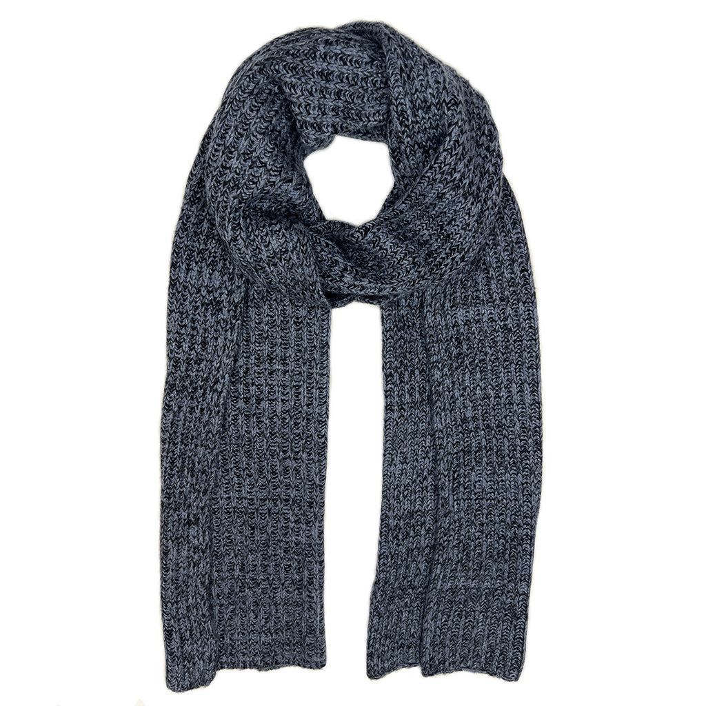 blue black knit cashmere scarf
