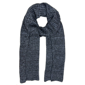 blue black knit cashmere scarf