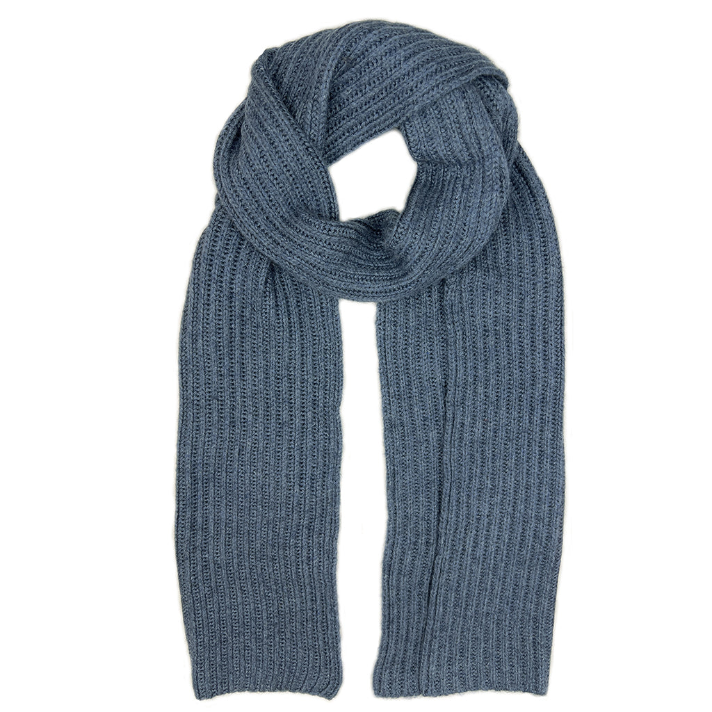 blue cashmere knit scarf

