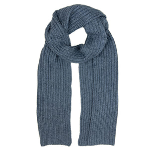 blue cashmere knit scarf
