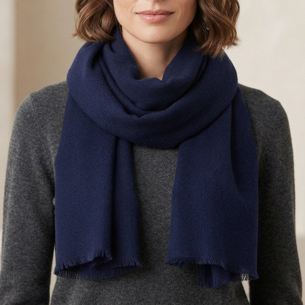 navy blue cashmere scarf