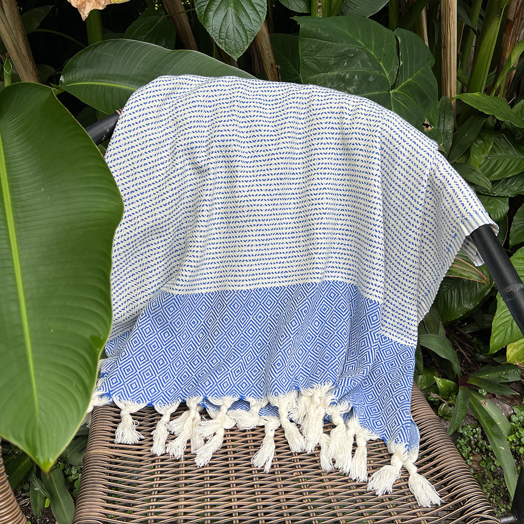 blue diamond turkish towel