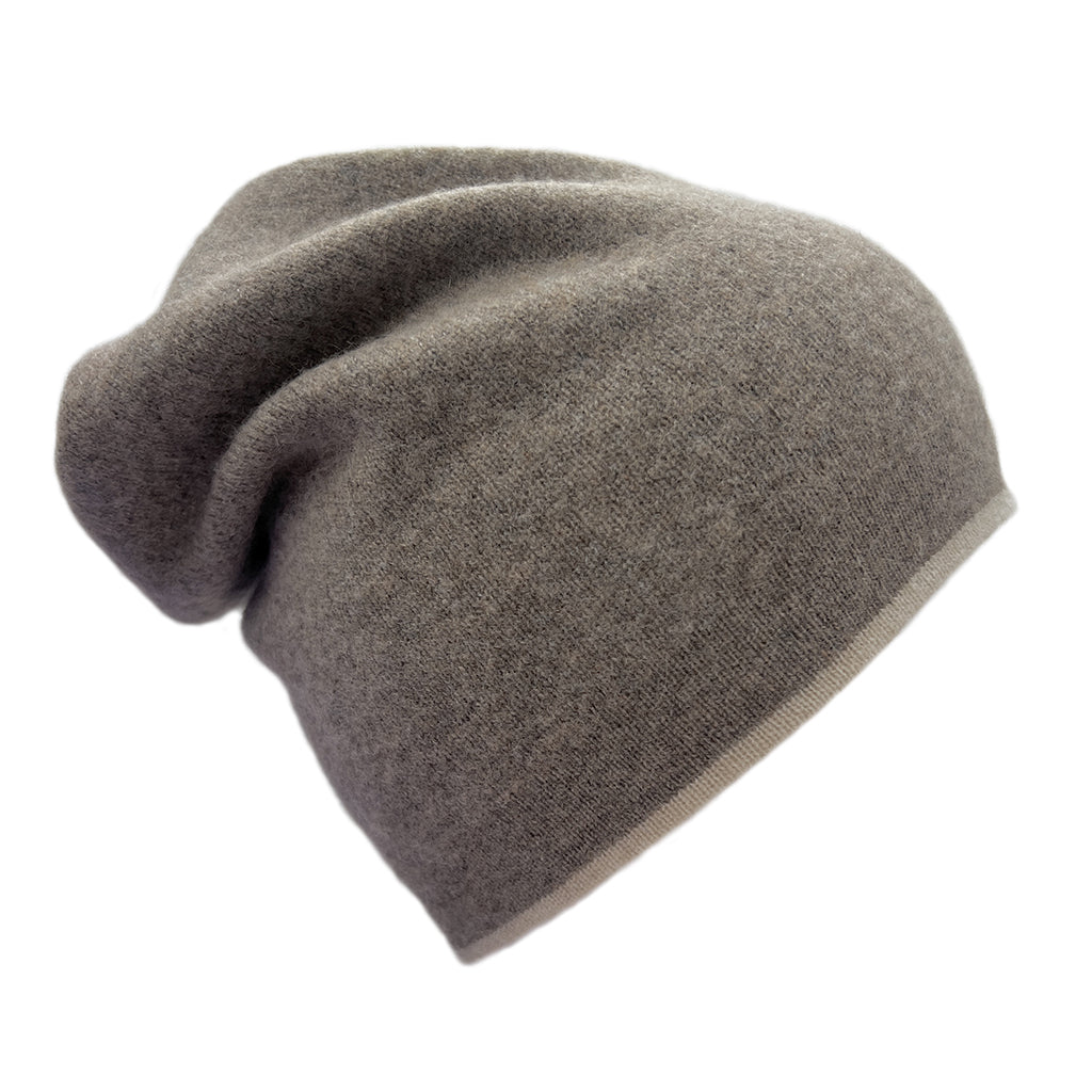 brown cashmere beanie hat