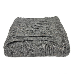 gray cable knit alpaca throw
