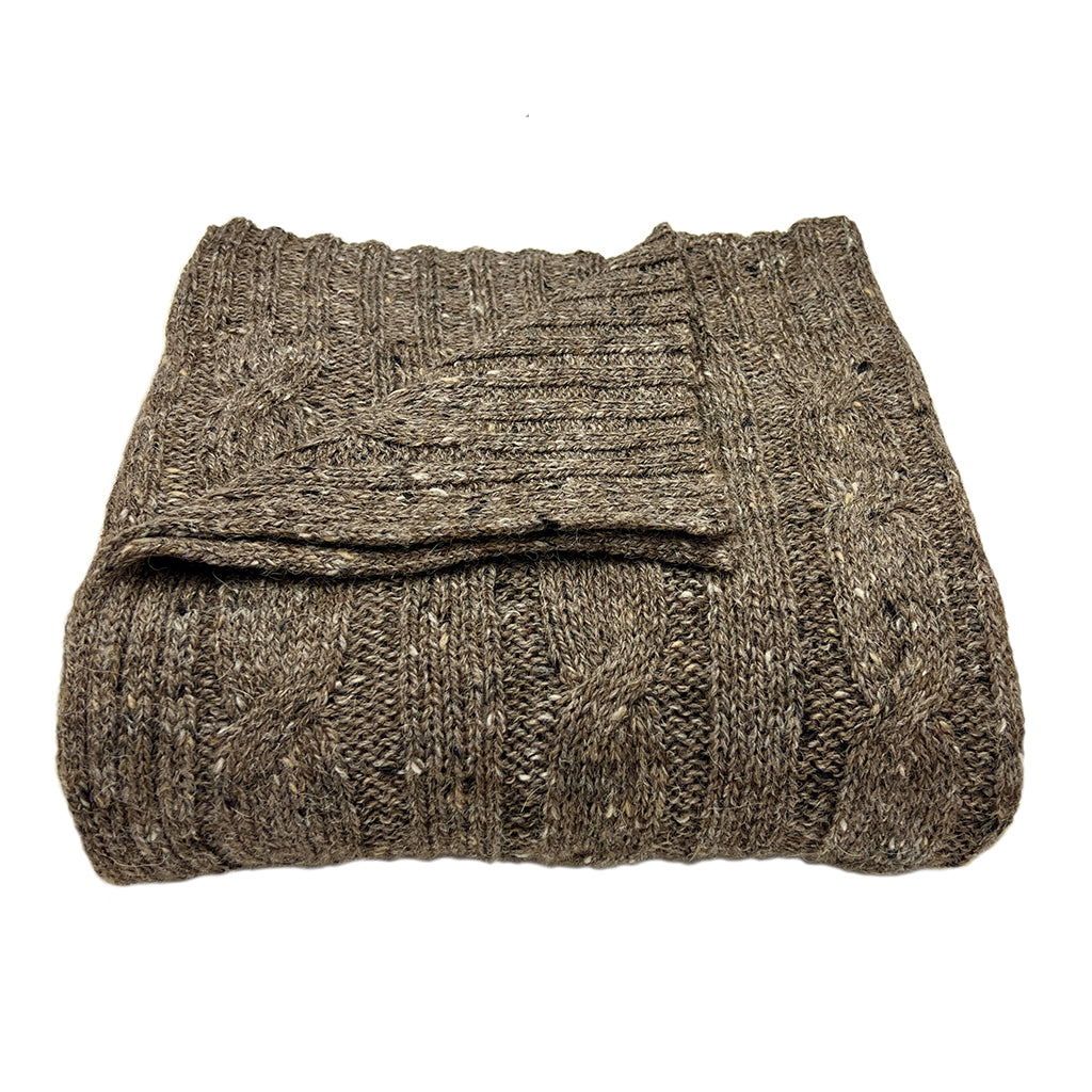 cable knit throw brown
