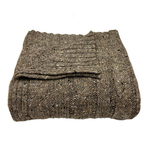 cable knit throw brown
