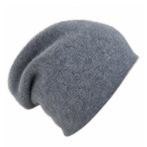 cashmere reversible beanie