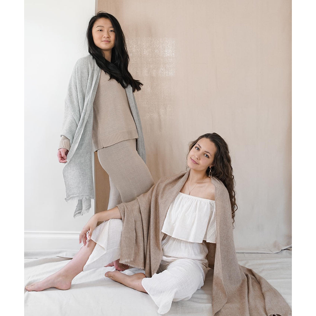 gray handloom scarf