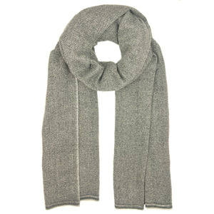 charcoal herringbone cashmere scarf
