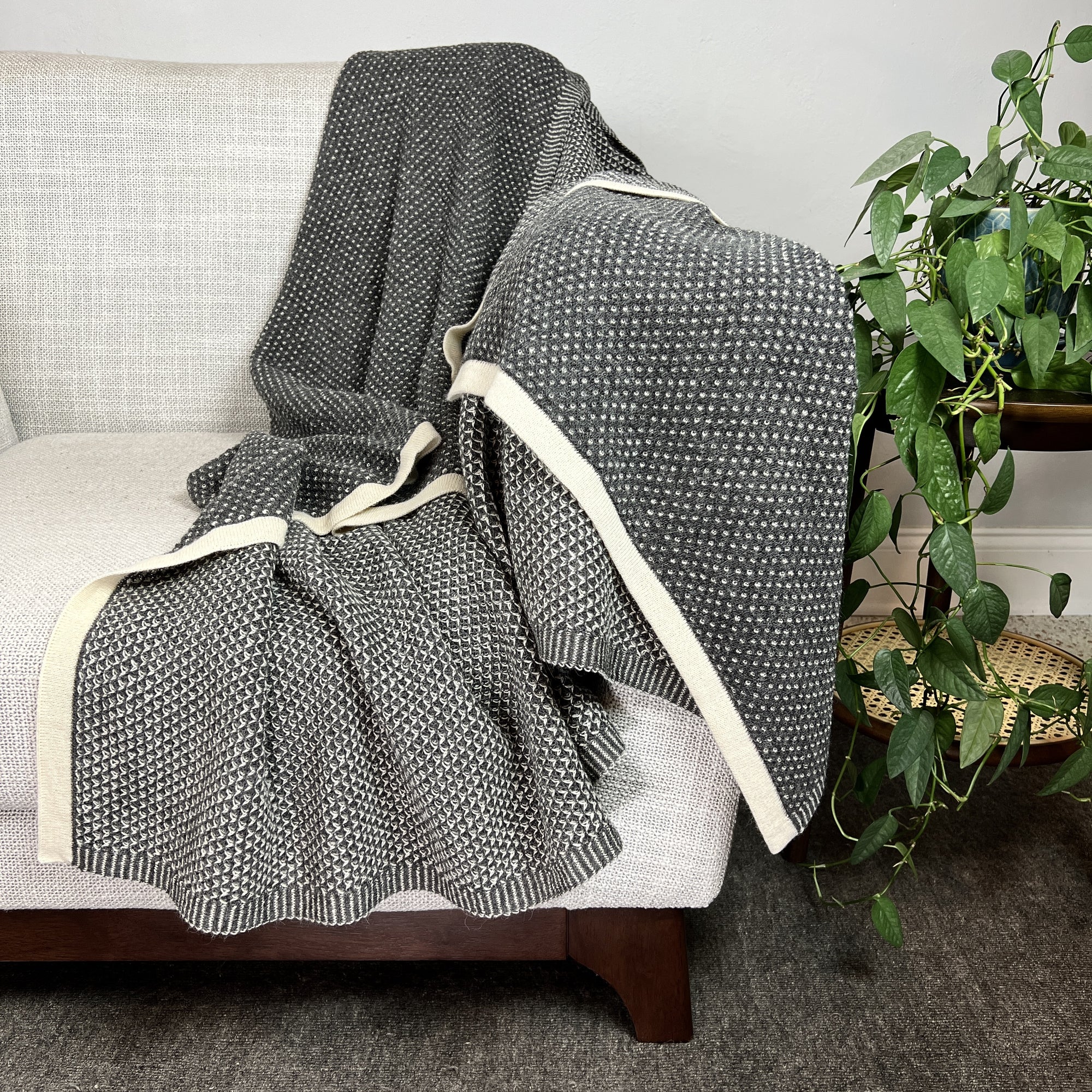 charcoal reversible blanket