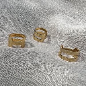 double bar gold rings