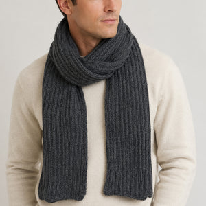 charcoal graphite knit cashmere scarf