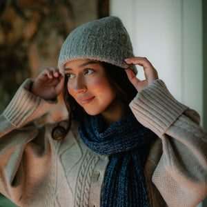 gray alpaca beanie 