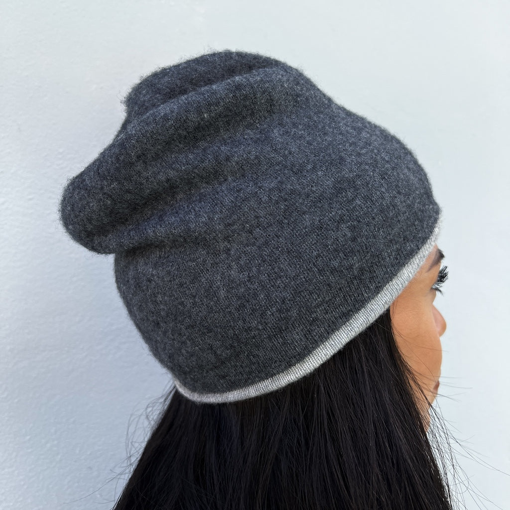 charcoal cashmere beanie