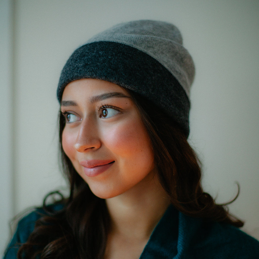 charcoal cashmere beanie