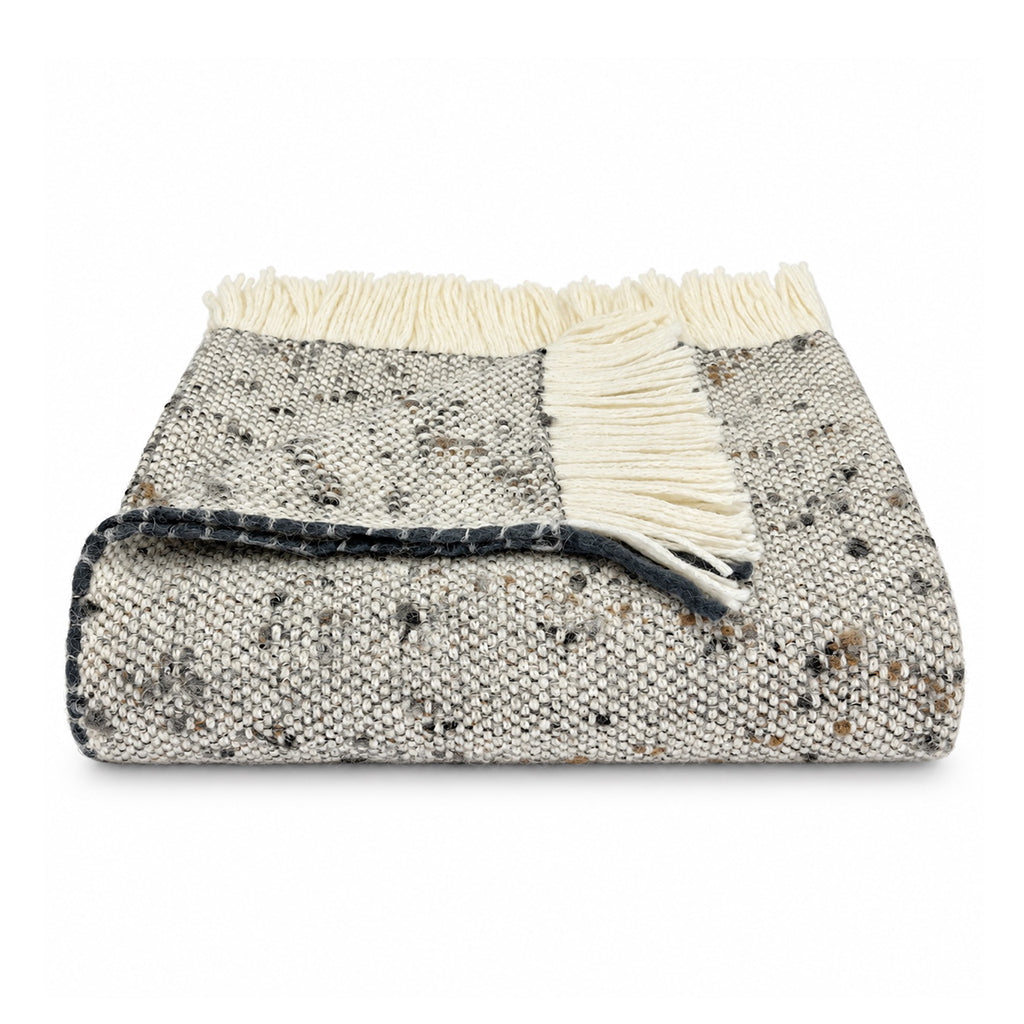 gray chunky alpaca blanket