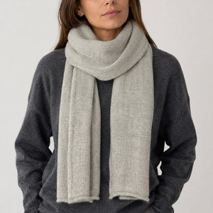 gray herringbone cashmere scarf