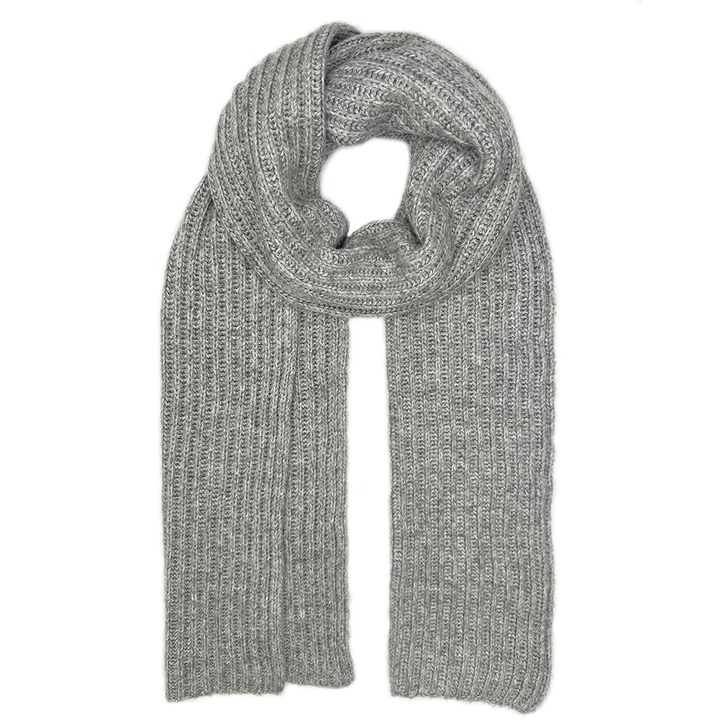 gray knit cashmere scarf
