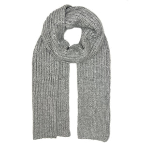 gray knit cashmere scarf
