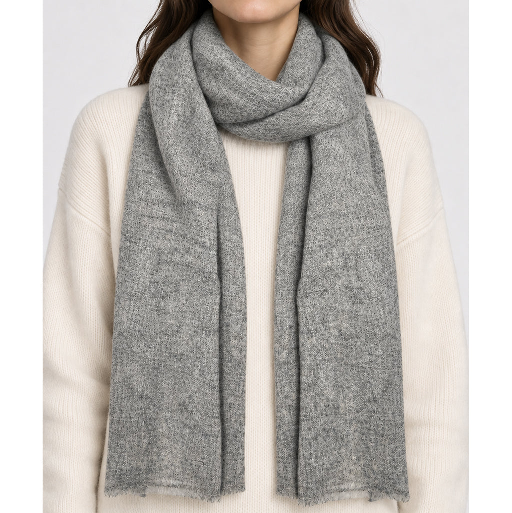 Gray Handloom Cashmere Scarf