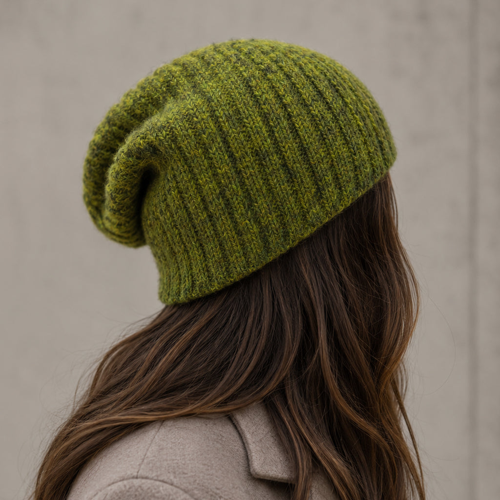 green alpaca hat knit