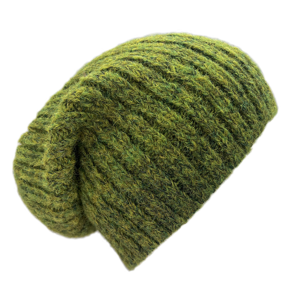 green alpaca hat knit