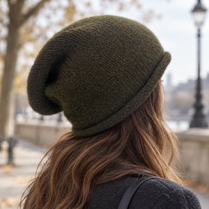 green alpaca hat
