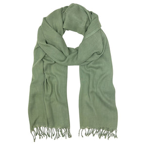 green bamboo handloom wrap scarf