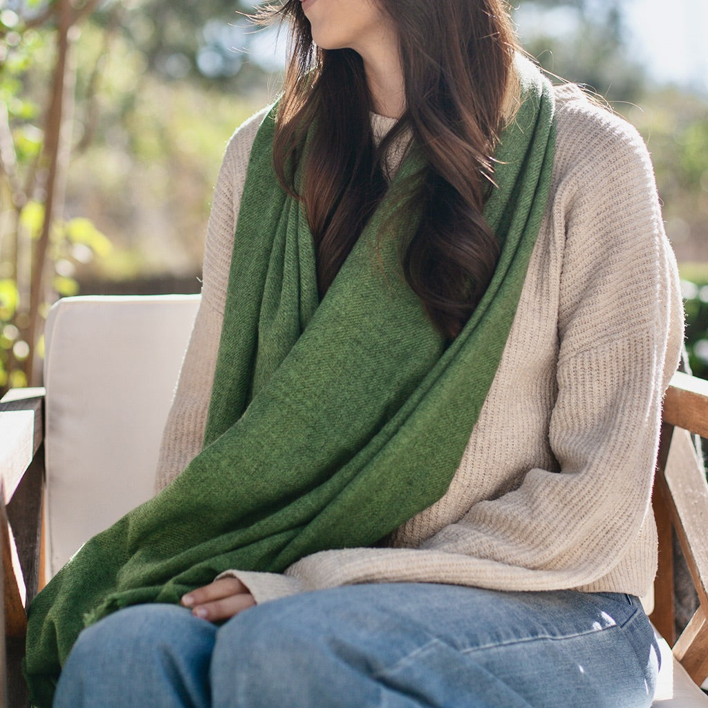 emerald green cashmere scarf