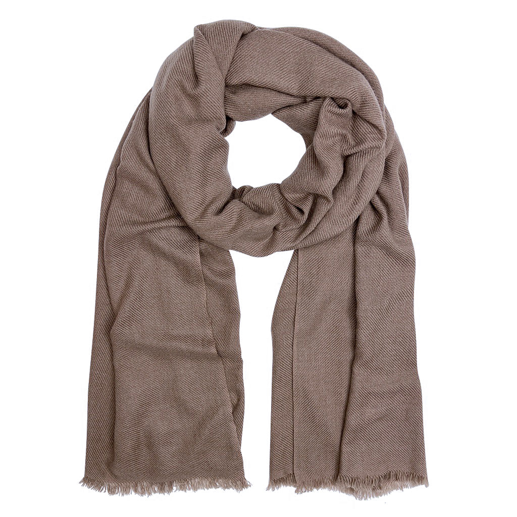 hand loom wool scarf sienna