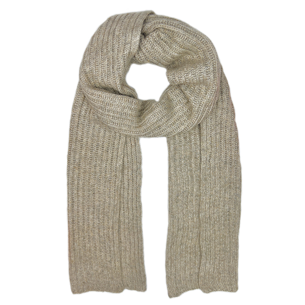 oatmeal knit cashmere scarf