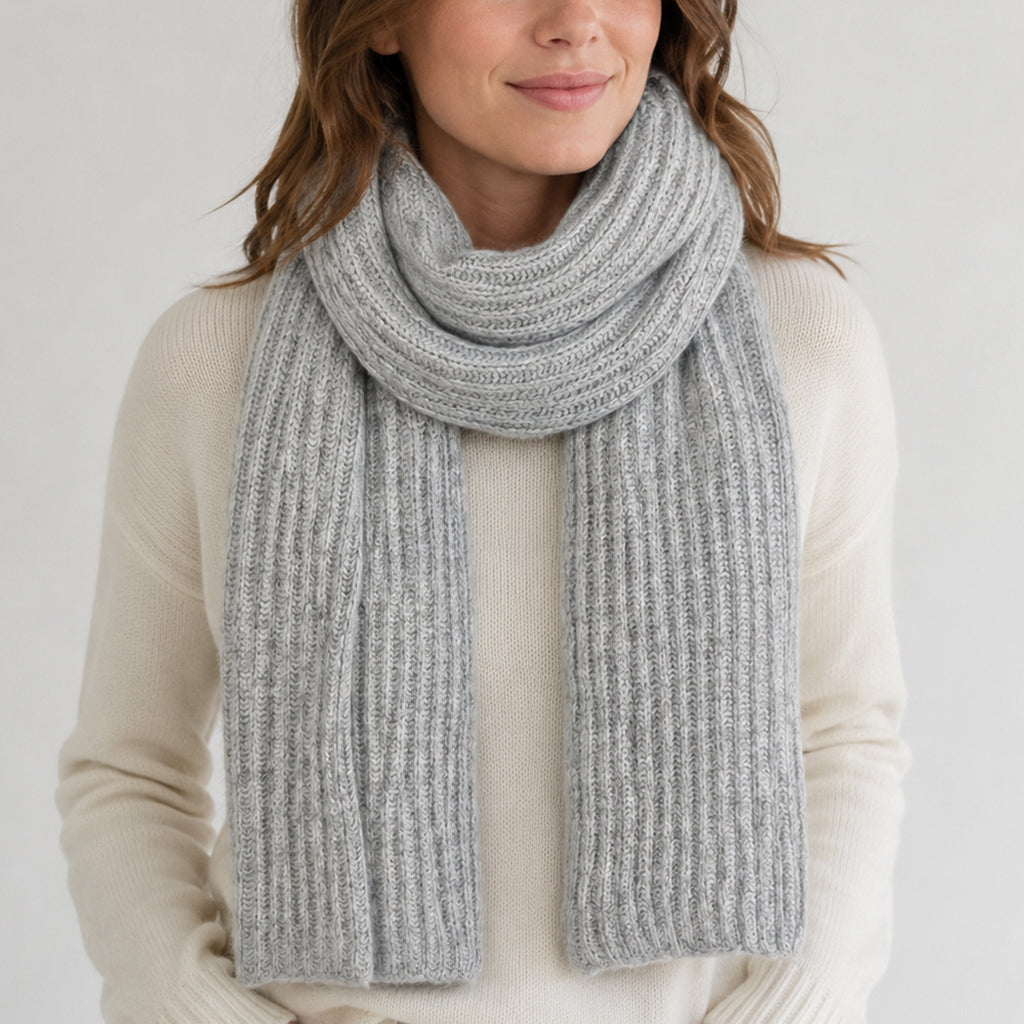 light gray cashmere scarf