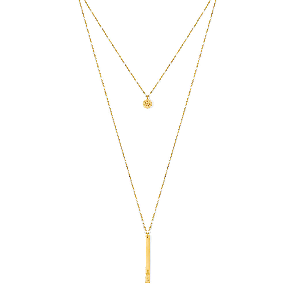 layered bar bullet necklace