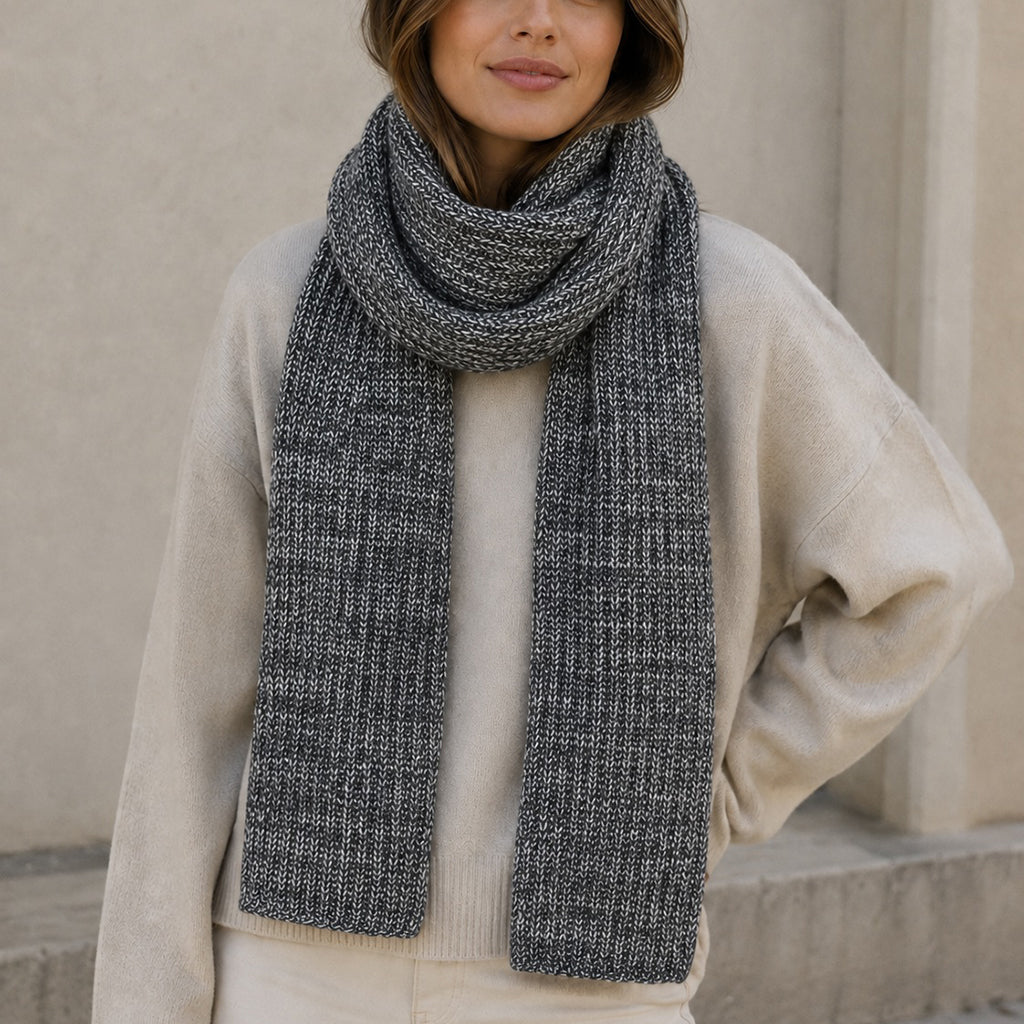 black gray kit cashmere scarf