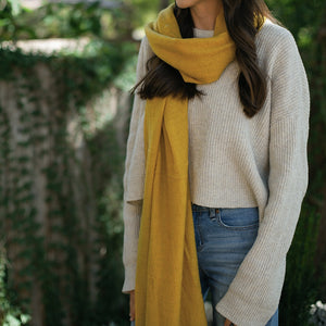 mustard yellow cashmere scarf